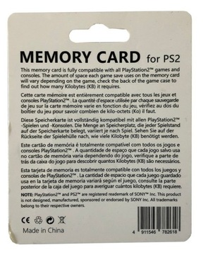 Карта памяти для PS2 PlayStation 2 большая 128Мб