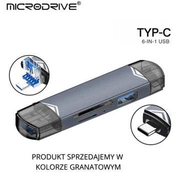 CZYTNIK KART 6W1 ADAPTER USB USB-C SD MICROSD