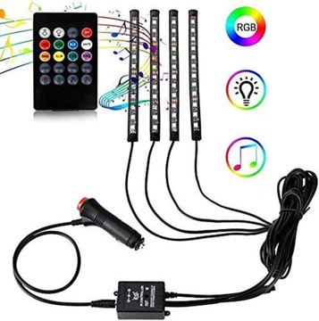 СВЕТОДИОДНЫЕ ЛЕНТЫ ДЛЯ АВТОМОБИЛЯ RGB 12В С ДИСТАНЦИОННЫМ УПРАВЛЕНИЕМ