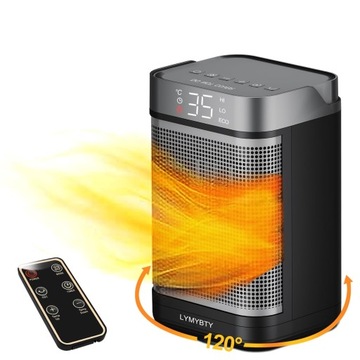 TERMOWENTYLATOR OGRZEWANIE CERAMICZNE Z PILOTEM TERMOSTAT TIMER 1500W PTC