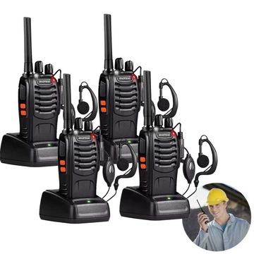 KRÓTKOFALÓWKA 4x WALKIE TALKIE BAOFENG BF-88E PMR DUŻY ZASIĘG RADIOTELEFON