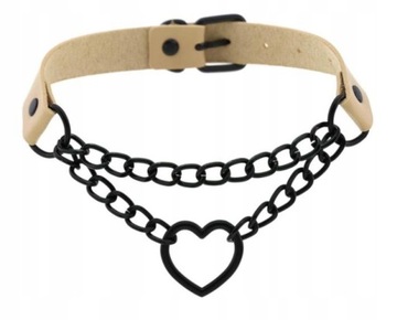 łańcuszek z sercem Choker Goth czoker
