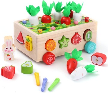 Maluch Montessori Drewniane zabawki edukacyjne dla chłopców dziewcząt 7 W 1