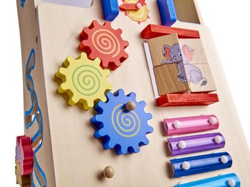 ПУШЕР ДЕРЕВЯННЫЕ ХОДКИ ОБРАЗОВАТЕЛЬНЫЙ КУБ 6 В 1