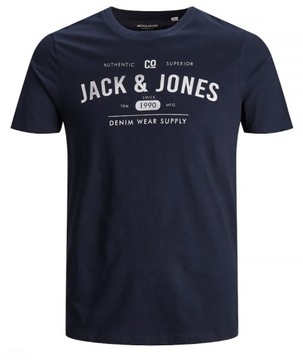 JACK&JONES T-SHIRT MĘSKI KOSZULKA GRANATOWY r. S