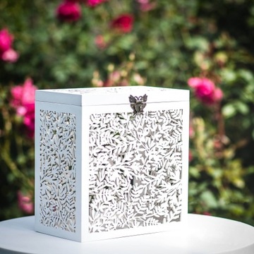 Коробка для КОНВЕРТА ДЕНЕЖНЫЕ ПОЖЕЛАНИЯ СВАДЬБА Ажур