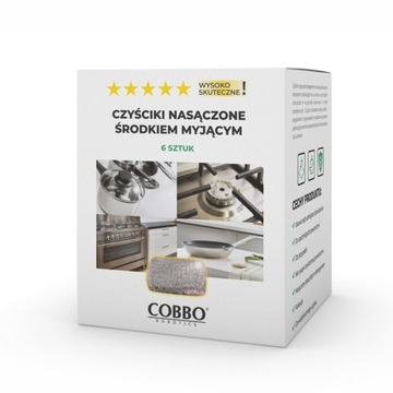 Czyściki nasączone środkiem myjącym (6 sztuk)