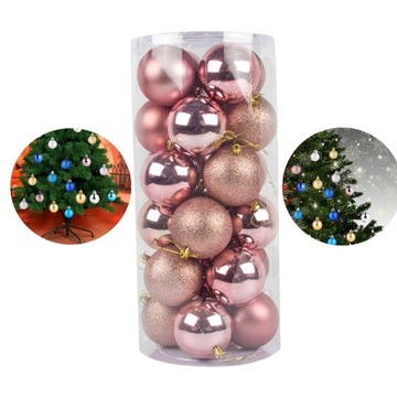 24 штуки комнатных рождественских безделушек из розового золота на новый год