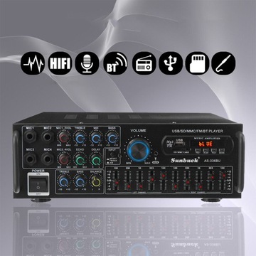 Wzmacniacz Audio Bluetooth 5.0 4 Mikrofony Zintegrowany