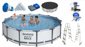ZESTAW Basen stelażowy 366x100 Bestway 56418