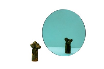 Lustro zielone makramowe do makramy szlifowane okrągłe fi 18 cm fi 180 mm