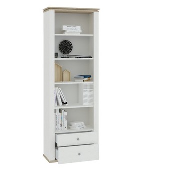REGAŁ NA KSIĄŻKI BIAŁY Z SZUFLADAMI 68 CM