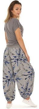 F664 БРЮКИ АЛЛАДИНОВЫЕ женские свободные с узором