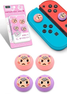 4x GUMKI NAKŁADKI SILIKONOWE SWITCH LITE OLED Marshal Animal Różo-Fioletowe