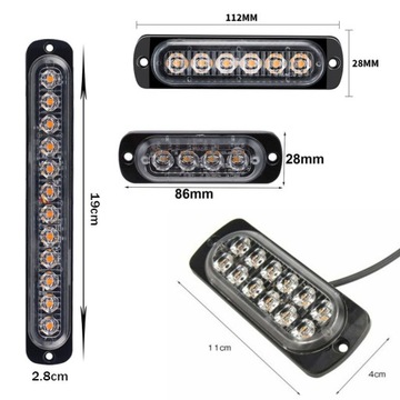 Сигнальные лампы Автомобильные проблесковые огни 4x 12LED 12/24В