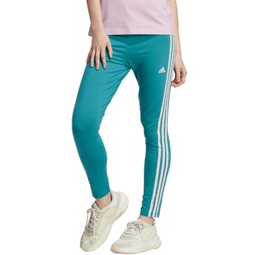 Legginsy damskie adidas Essentials 3-Stripes High-Waisted Single niebieskie