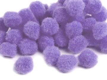 POMPONIKI 11mm pompony DUŻA PAKA FIOLETOWE 100szt