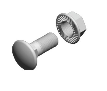 SGK-F M 8x20 ŚRUBA Z ŁBEM GRZYBKOWYM + NAKRĘTKA