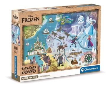 Пазл 1000 Compact Disney Maps Frozen Clementoni