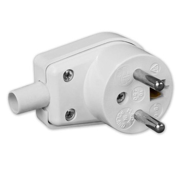 WTYCZKA KĄTOWA Z UZIEMIENIEM 16A 250V BIAŁA WB6