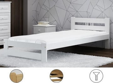 БЕЛЫЙ КРОВАЛЬНЫЙ КОМПЛЕКТ ESM2 90x200 + МАТРАС + КАРКАС