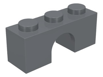 LEGO - Łuk, mostek 1x3 (4490) ciemno szary połysk