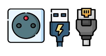 Двойная утопленная розетка на столешницу: 2xFR + 2xUSB-A + 2xLAN, ЧЕРНАЯ