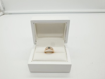 Piękny Złoty Pierścionek z diamentami i szafirem PR 583 W 4,01G R 16