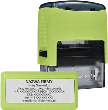 Pieczątka WAGRAF B4 - BIUROWA - FIRMOWA - LOGO - do 8 wersów - BEZ ZATYCZKI