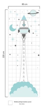 Наклейка «МЕРА РОСТА»: воздушные шары, самолеты, ракеты
