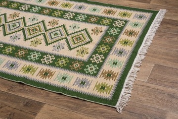 КИЛИМ КОВЕР РОМБИ ЗЕЛЕНЫЙ 60x120