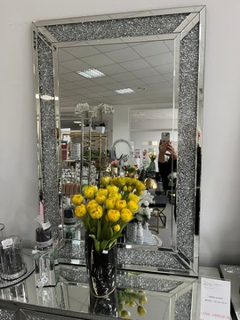 Lustro prostokątne z kryształkami glamour 80x120