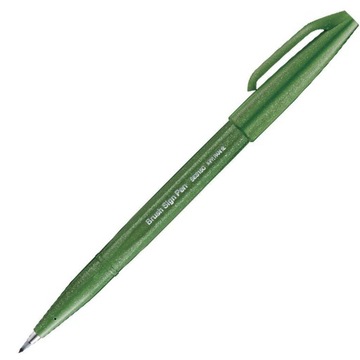 Pisak marker PENTEL Brush Sign Pen SES15 oliwkowy
