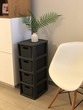 BRANQ - Полка для ванной - Ротанг - 4x корзины - комод, шкаф-колонна