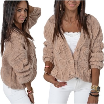 GRUBY CIEPŁY ROZPINANY SWETEREK ROMESSO! WZ.2