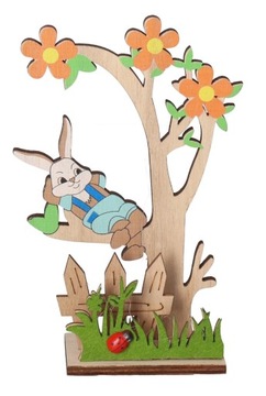 ZAJĄC ZAJĄCZEK WIELKANOCNY DREWNIANY OZDOBA FIGURKA