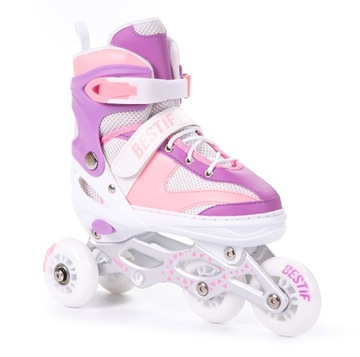 РЕГУЛИРУЕМЫЕ КОНЬКИ РОЛИКОВЫЕ КОНЬКИ 4в1 КОНЬКИ СО СМЕННОЙ ЛАЗКОЙ BESTIF 34-37