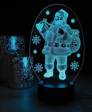 РОЖДЕСТВЕНСКОЕ УКРАШЕНИЕ САНТА 3D LED RGB ЦВЕТА ПУЛЬТ ДУ
