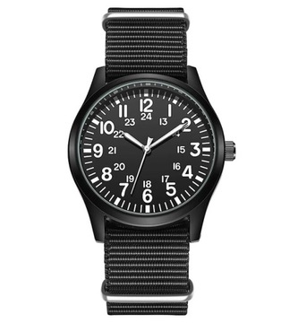NOWY ZEGAREK, WOJSKOWY STYL, PASEK NATO, BLACK