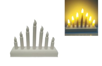 ŚWIECZNIK ŚWIĄTECZNY 7 LED ŚWIECZKA OZDOBA BOŻONARODZENIOWA