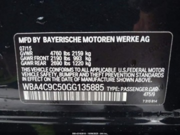 BMW Seria 4 F32-33-36 2016 BMW Seria 4 2016 r., 2,0L 428I GRAN COUPE XDRIVE 2.0 Benzyna 240KM, zdjęcie 11