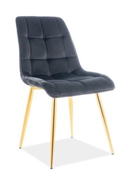 KRZESŁO TAPICEROWANE CHIC VELVET BLUVEL 19 CZARNE