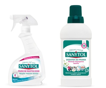 SANYTOL ZESTAW NA ROZTOCZA SPRAY+PŁYN PRANIA 0,5L
