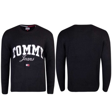 TOMMY HILFIGER SWETER MĘSKI TJM RLX NEW VARSITY SWEATER CZARNY r.M