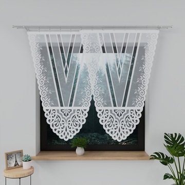 Ажурная панельная штора Жаккардовая панельная штора для кухни-гостиной 140х100 URSZULA