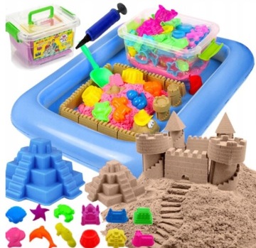PIASEK KINETYCZNY ZESTAW PIASKOWNICA FOREMKI BASEN KINETIC SAND 3KG