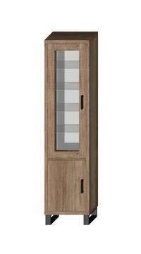Witryna SARA LOFT 2D 52 nogi metal - dąb canyon