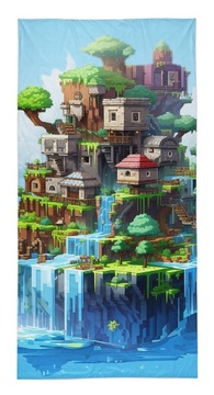 Ręcznik kąpielowy dla dziecka Minecraft klocki gra piksele 70x140 bawełna