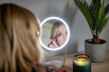 Зеркало для макияжа Humanas HS-ML01 со светодиодной подсветкой - белое