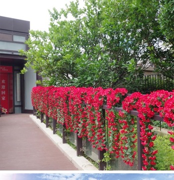 Girlanda Kwiatowa Różowa Sztuczne Kwiaty Zwisające Bluszcz Surfinia